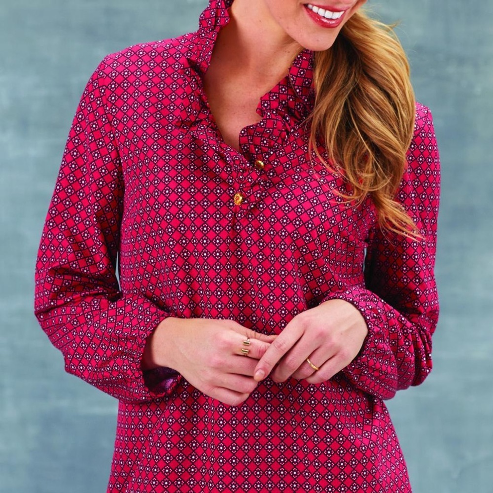 Mud Pie Ruffle Neck Top